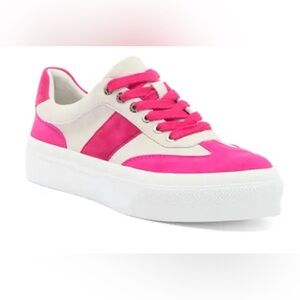 J/SLIDES Fuchsia and White Sneakers